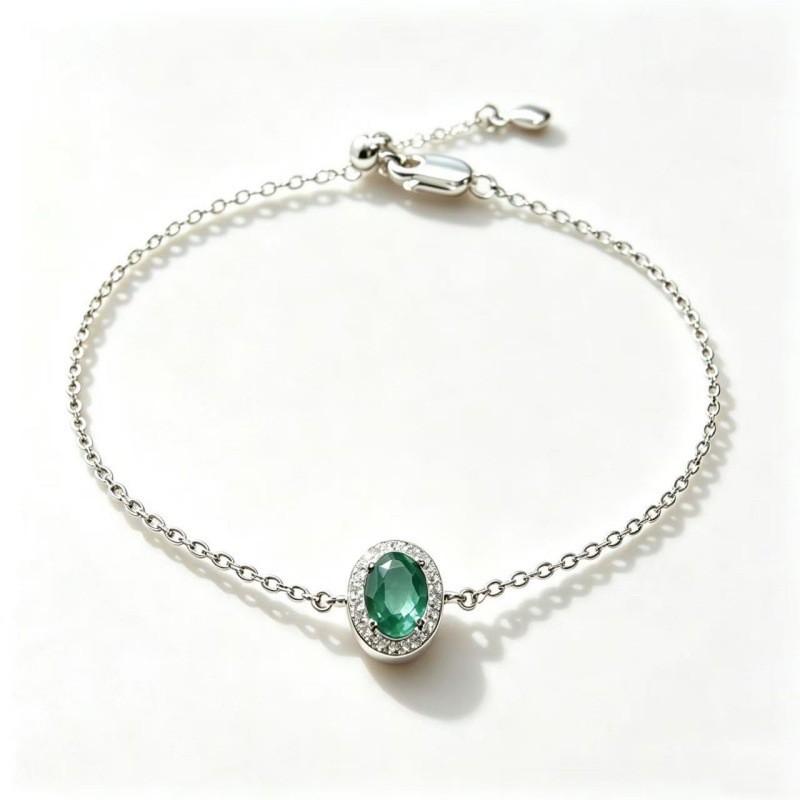Womens Colorful Gemstone Bracelet Adjustable Oval Gem Jewelry