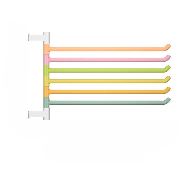 1 Adet Gökkuşağı Dönen Havlu Askısı, Banyo Deliksiz Çoklu Çubuk Banyo Havlusu Saklama Askısı, Duvara Monte Banyo Köşe Havlu