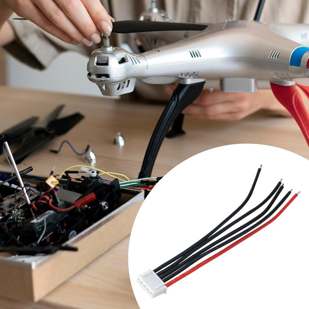 Antrader 4S Battery Balance Charger Silicone Wire Extension Cable for Li-Po Batteries, 14.8V, 3.9-inch, 5pcs