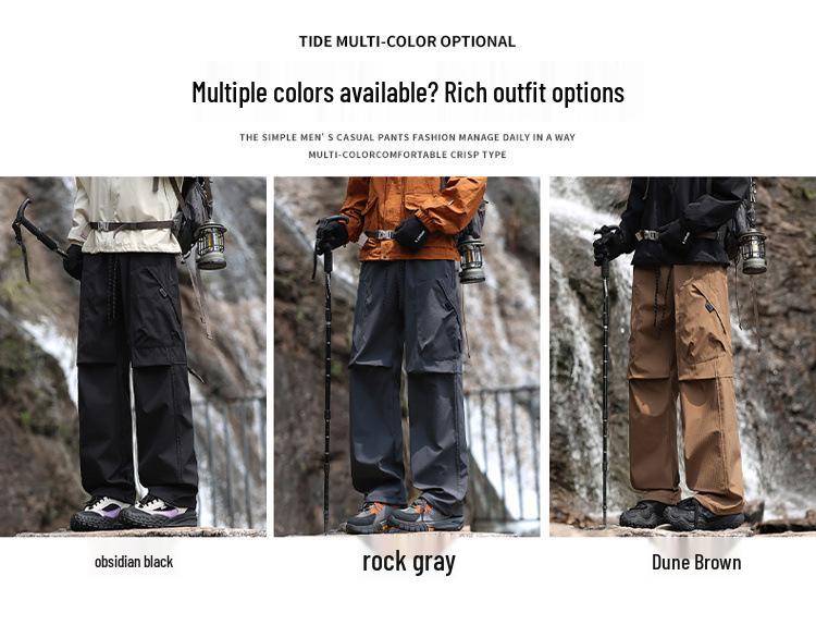 Men's American Style Cargo Pants: Loose, Water-Repellent Outdoor Work and Casual Wear for Autumn/Winter.