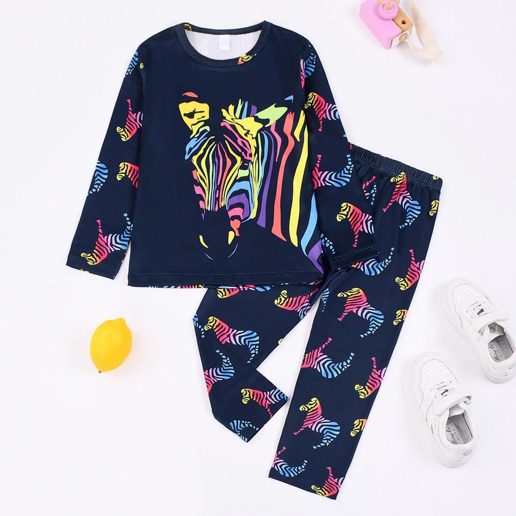 Ψηφιακό Πράσινο Φθορίζον Πυτζαμοσετ Δεινόσαυρος Αυτοκίνητο για Αγόρια και Κορίτσια - Μακρυμάνικο & Παντελόνι