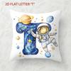 Astronaut Letter Print Pillow Cover Cosmic Space Theme Cushion Cover For Office Sofa Bedroom Living Room Home Decor Galaxy Style