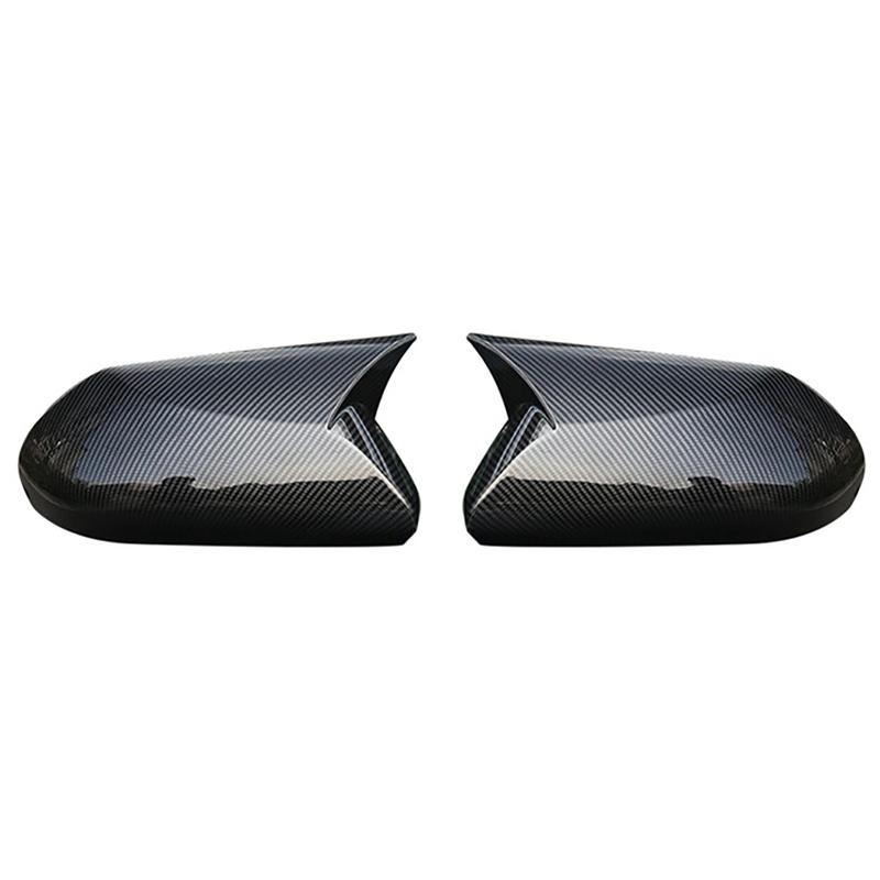 For Toyota Camry 2018- Car Rearview Side Mirror Cover Wing Cap Exterior Door Rear View Case Trim Carbon Fiber Look Black