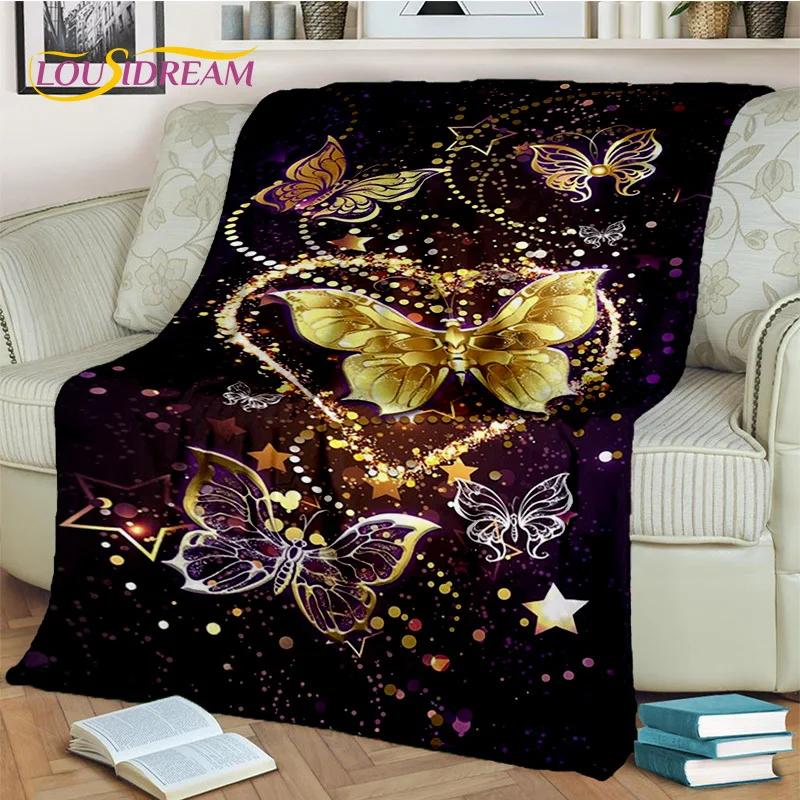 Dream Butterfly Flower Cartoon Blanket,Soft Throw Blanket for Home Bedroom Bed Sofa Picnic Travel Office Rest Nap Cover Blanket