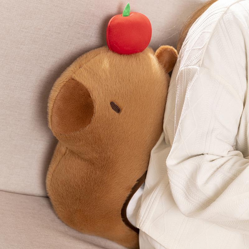 Kawaii Stuffed Capybara Plushie Dollpillow Grey Sakaban Throw Pillow Seat Cushion Brown Cartoon Animal Home Decor Gift