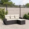VidaXL Garden Lounge Set with Cushions 4 Pcs, Patio Sofas, Patio Furniture Set, Outdoor Furniture, Black 3264062