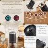 Portable Electric Coffee Grinder Rechargeable Adjustable Grind Settings for Home Use Hand Brewing Fresh Coffee Beans