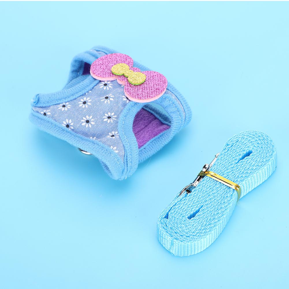 Adjustable Leash Harness Breathable Chest Strap Traction Vest for Rabbit Hamster Small Pet AnimalL