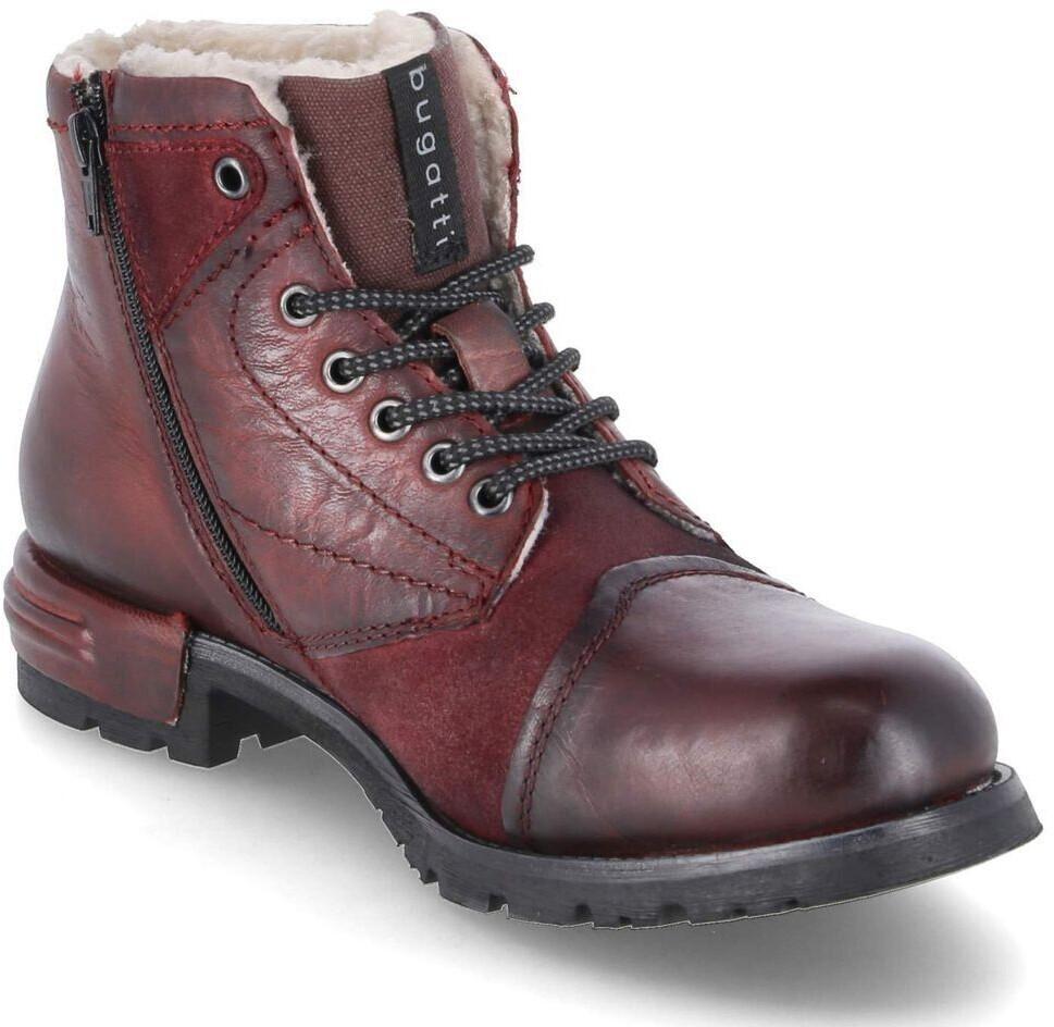 Ботинки Bugatti на шнуровке зимние ботинки по щиколотку бордо красный гладкая кожа