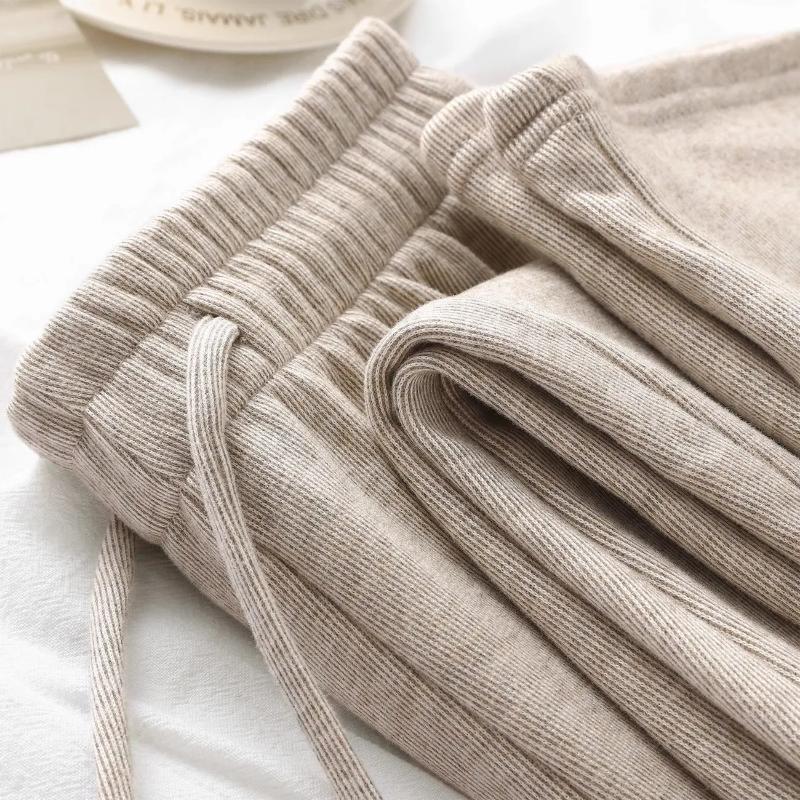 Pants Autumn Middle-aged Elderly Mothers High Waist Elastic Warm Straight Trousers