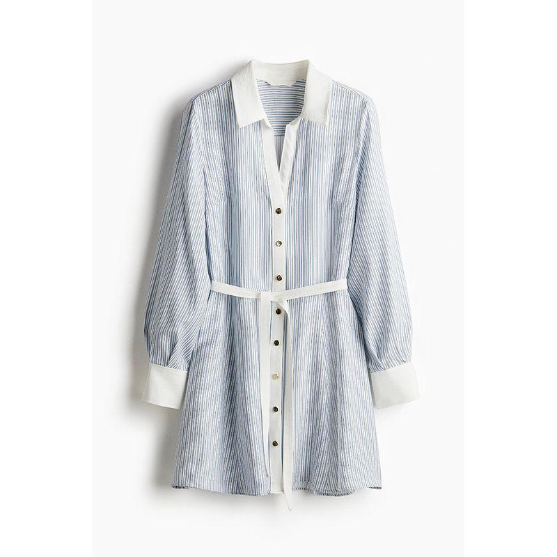 

HM Women s Clothing 2025 Summer New Arrival Waist Belt Shirt Style Dress 1289467