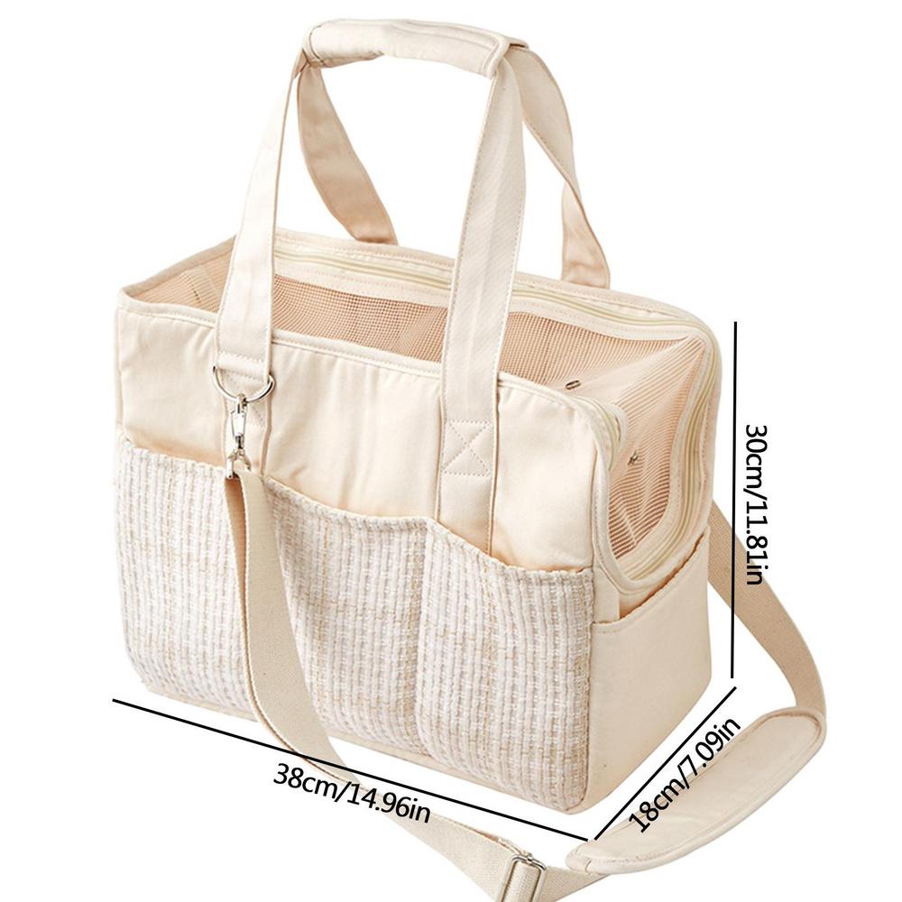 

Portable Pet Carrier Bag Cat Carrier Handbag Handheld Small Dog Bag Pet Travel Tote Breathable Shoulder Bag For Small Dog Rabbit белый