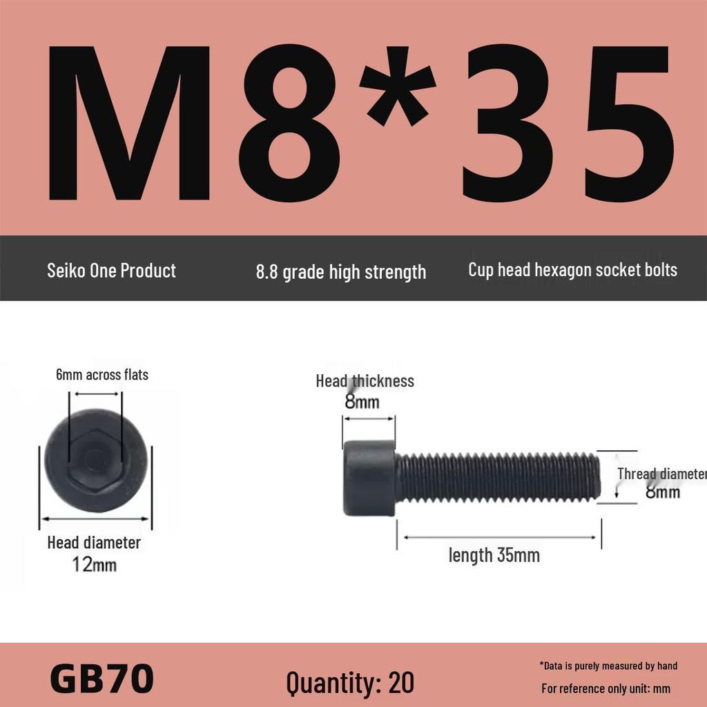 8.8 High-Strength Socket Head Cap Screw Bolt (M4-M16)