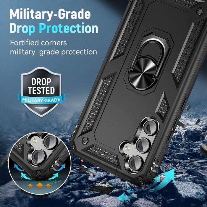 Coque de protection - booling - samsung galaxy s24 - rigide antichoc - béquille pivotante 360° - noir