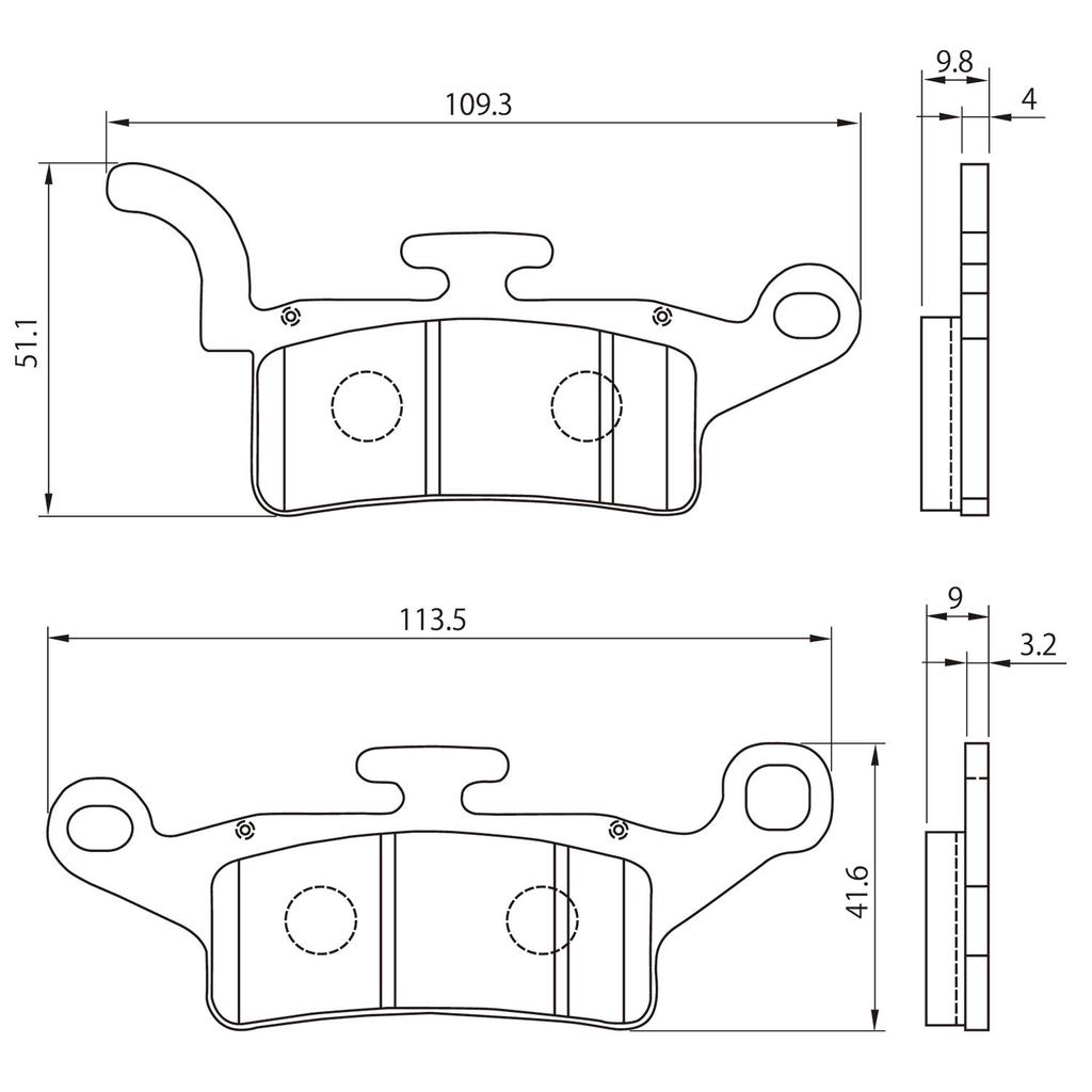 Daytona Motorrad Bremsbelag Roter Belag Metallachse Straße Vorne 99851 Gewinde 93 (Halbpolster) (12-17) etc. Nein.