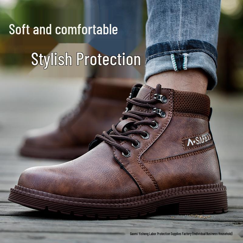 Men's Lightweight Foldable Water-Resistant Safety Shoes - Anti-Smash & Anti-Puncture Protective Work Footwear