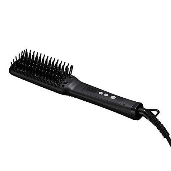 SALONIA Straight Heat Brush Slim Hair International Compatible SL-012BKS Black