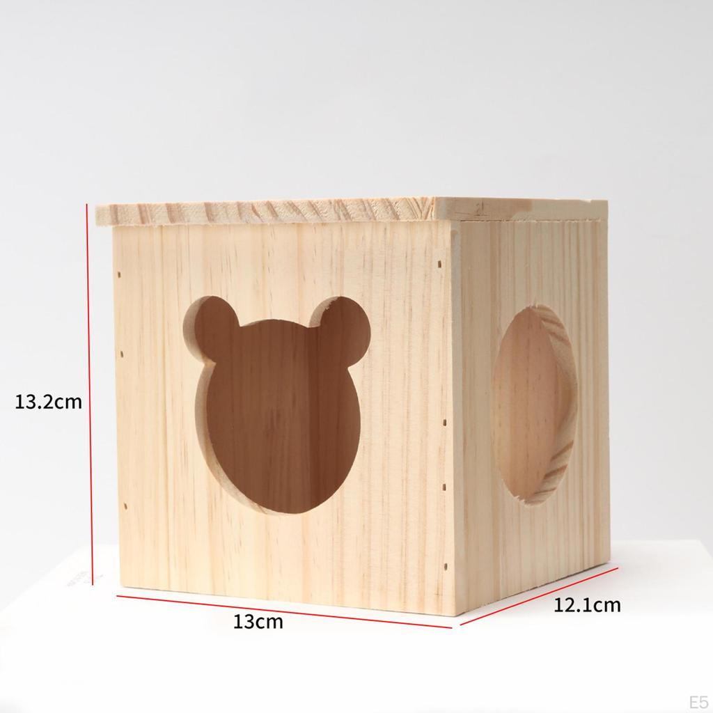 Cozy Retreat for Small Pets: Wooden Hideaway Cabin Hamsters, Gerbils, and More