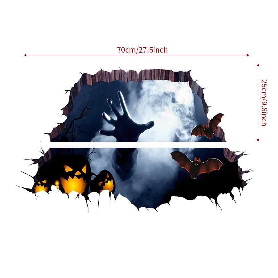 Halloween Scary Hell Hand Wall Sticker, Spooky Stickers & Floor Decals for Halloween Party, Haunted House & Home Horror Decorations
