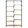 Bookcase Sonoma Oak 100x32x170 cm Engineered Wood and Iron