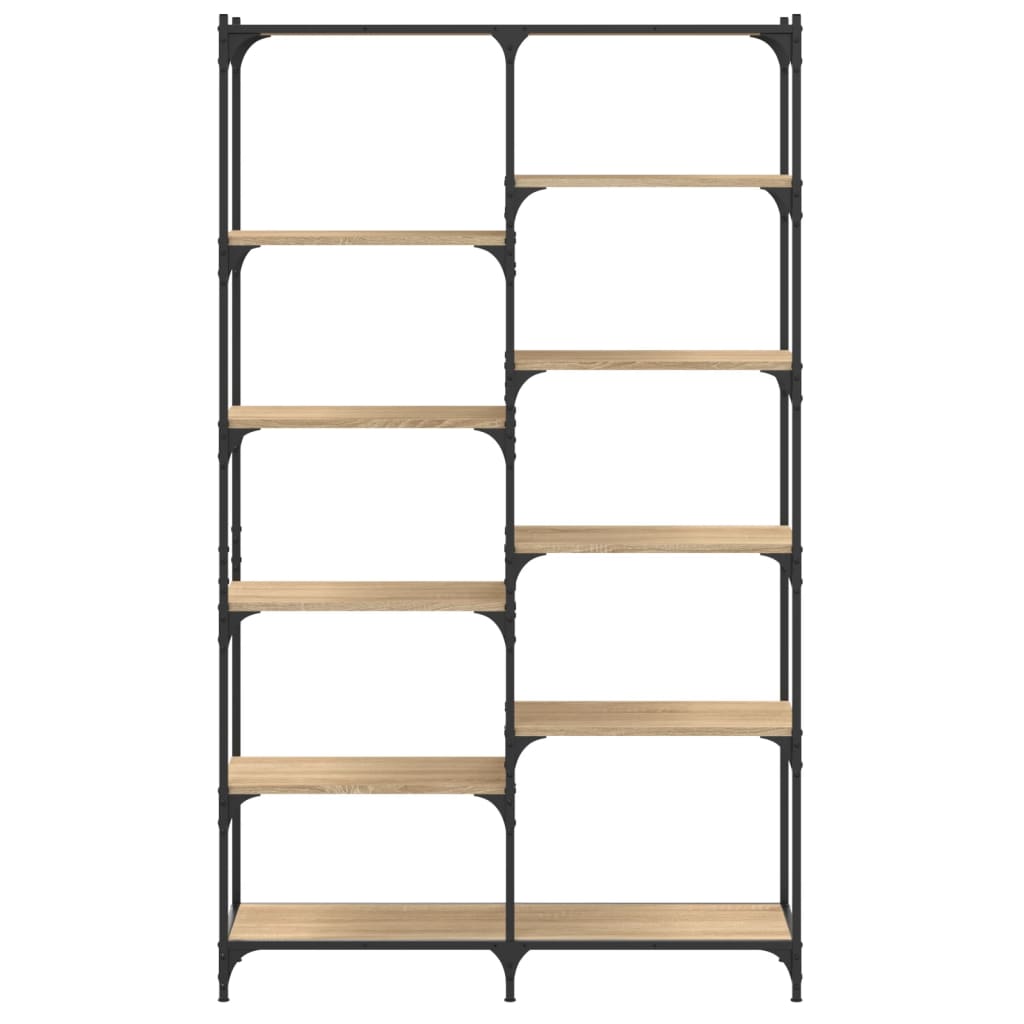 Bookcase Sonoma Oak 100x32x170 cm Engineered Wood and Iron