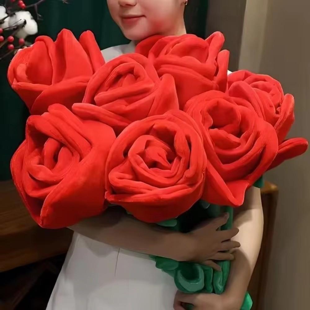 Simulation Artificial Roses Large Rose Plush Toys Gifts Gift Props and Bouquets  Home