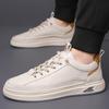 Men's shoes autumn new men's casual leather shoes men's trend fashion board shoes genuine leather retro white shoes