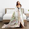 Border Painting Art Xmas Tree Flannel Blanket Winter Super Soft Throw Blanket for Child Couch Bed Funny Bedspread Sofa Bed Cover