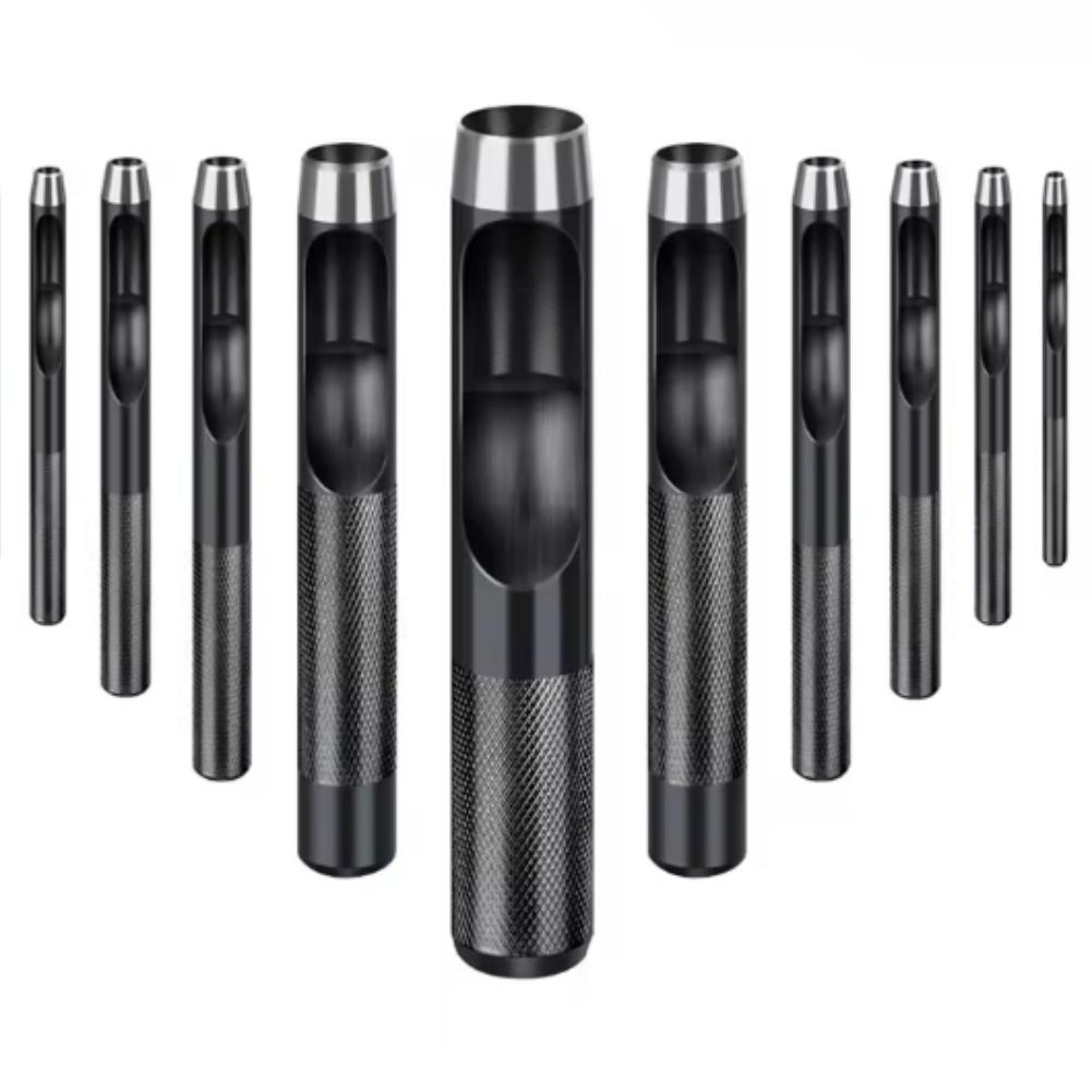 DIY Crafts Home Repair 1-10mm Hollow Punch Set Leather Hollow Punch Set Watch Band Punch Heat-treated Carbon Steel