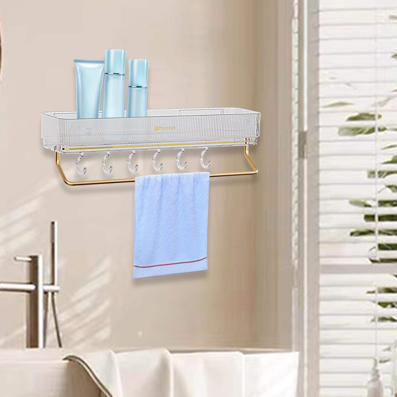 

Плавающая полка для ванной комнаты, настенный органайзер для хранения, сверхмощный органайзер для душа с