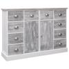 Day and Night - Day and Night Sideboard with 10 Gray Wood Drawers 113x30x79 Cm