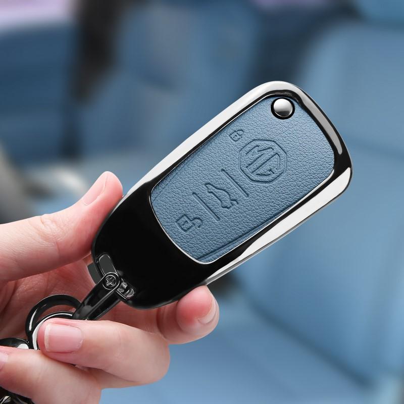 Zinc Alloy Leather Car Smart Remote Key Case Cover Holder Protection For Morris Garages MG Cyberster 2024 Keyless Accessories