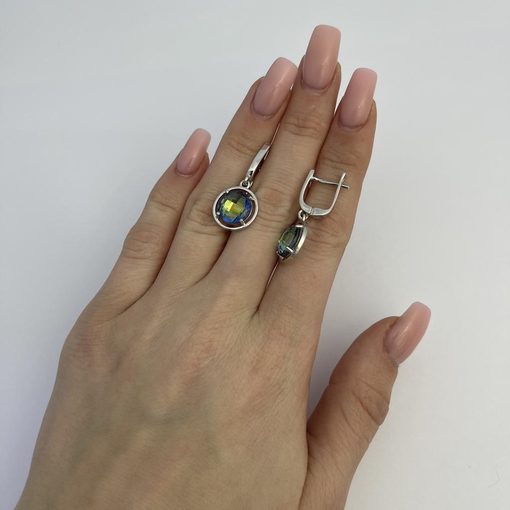 Серебряные серьги с мистик топазом 5.713ct (2122005)