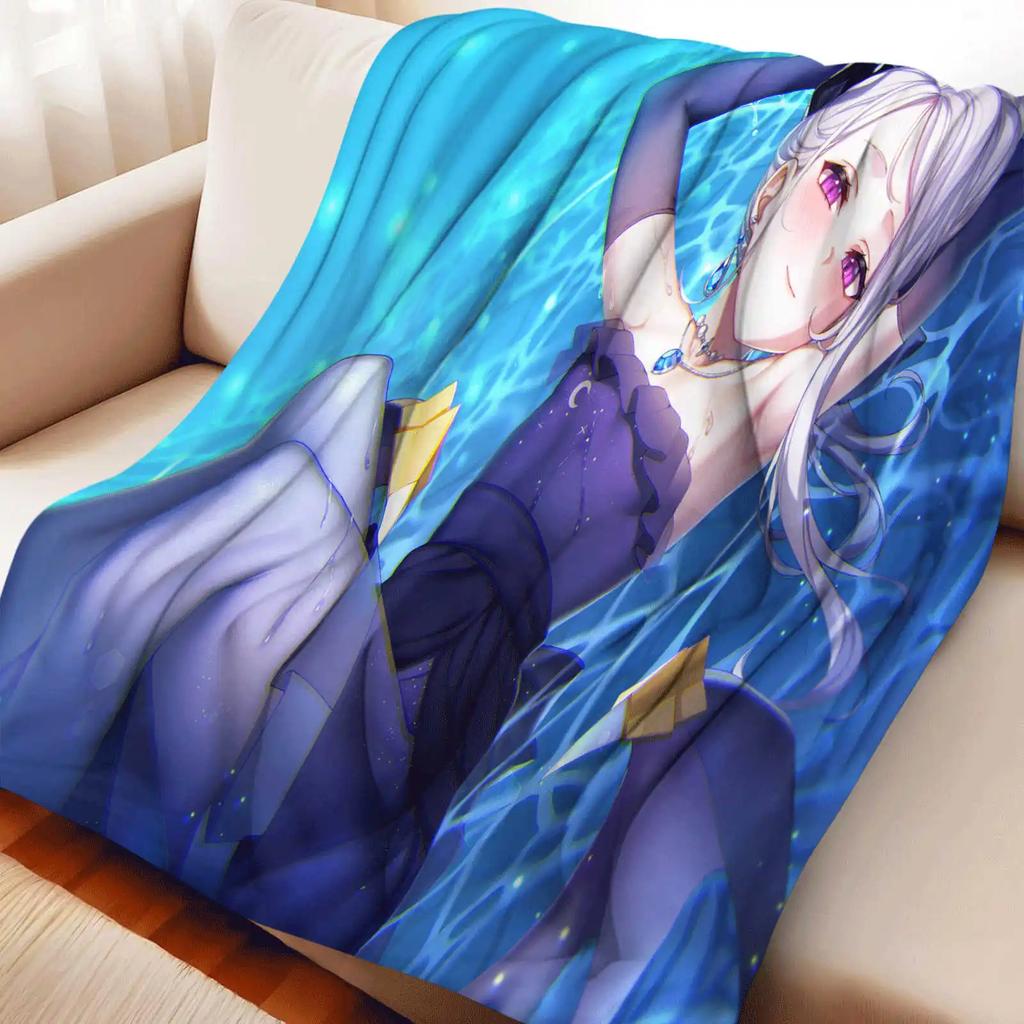 Cartoon Blue Archive Sorasaki Hina Flannel Blanket Cover Warm Soft Anime Blanket Multifunctional Decor Home Universal Blanket