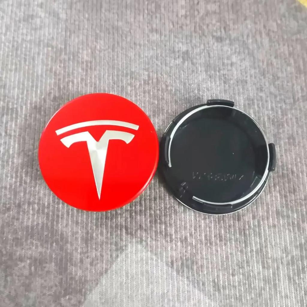 4pcs 56mm Car Wheel Center Hub Decorative Caps for Tesla Model 3 Y S X Badge Wheel Lug Nut Protective Cover