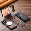 Skórzane Etui do Samsung Galaxy S26 Ultra S22 S23 S24 S25U Magnetyczne Ładowanie Bezprzewodowe Odpinany Uchwyt na Karty Pokrowiec na Telefon
