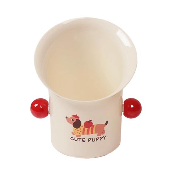 Coș de gunoi de birou Coșuleț drăguț pentru deșeuri cu Mini perie de curățat Buze amuzante de cârnat Mic coș de gunoi pentru birou Masă de toaletă