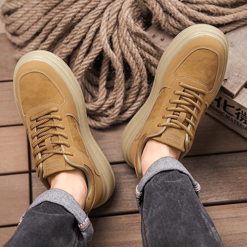 Low-top thick-soled light luxury comfortable casual shoes light leather casual board shoes