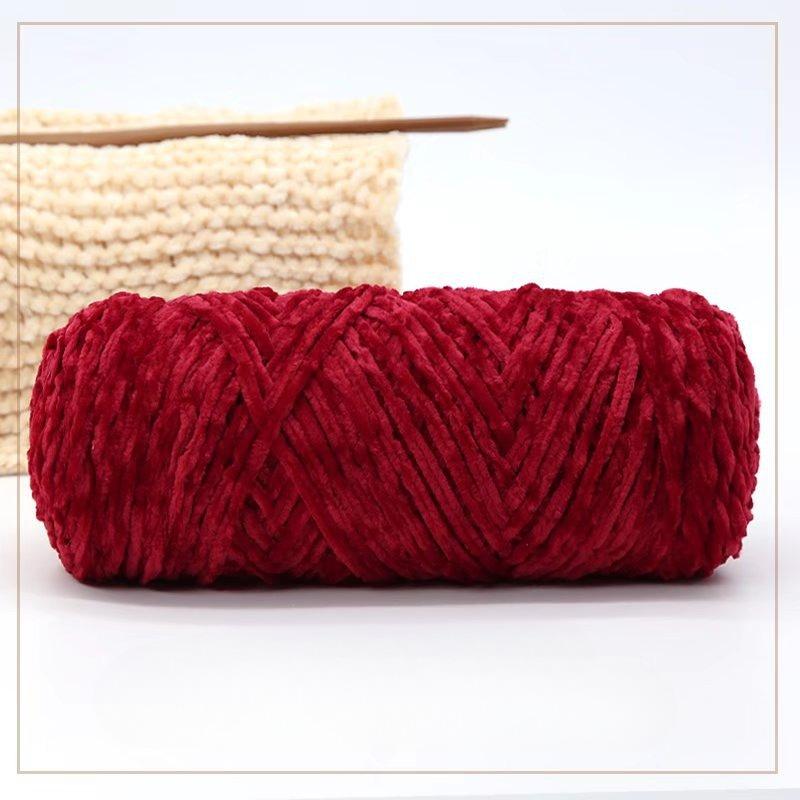 500g Chenille Soft Velvet Yarn Cotton Wool Yarn Crochet Yarn DIY Handmade Scarf Sweater Coat Blankets for Knitting Crafts