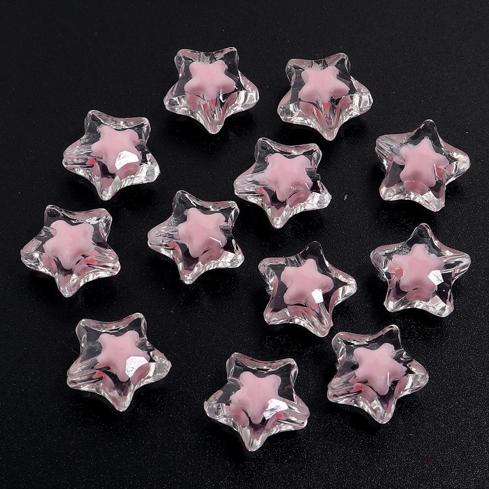 30/50pcs Star Acrylic Beads Candy Color Loose Spacer Beads For Jewelry Making DIY Bracelets Necklace Phone Key Chain Accessories