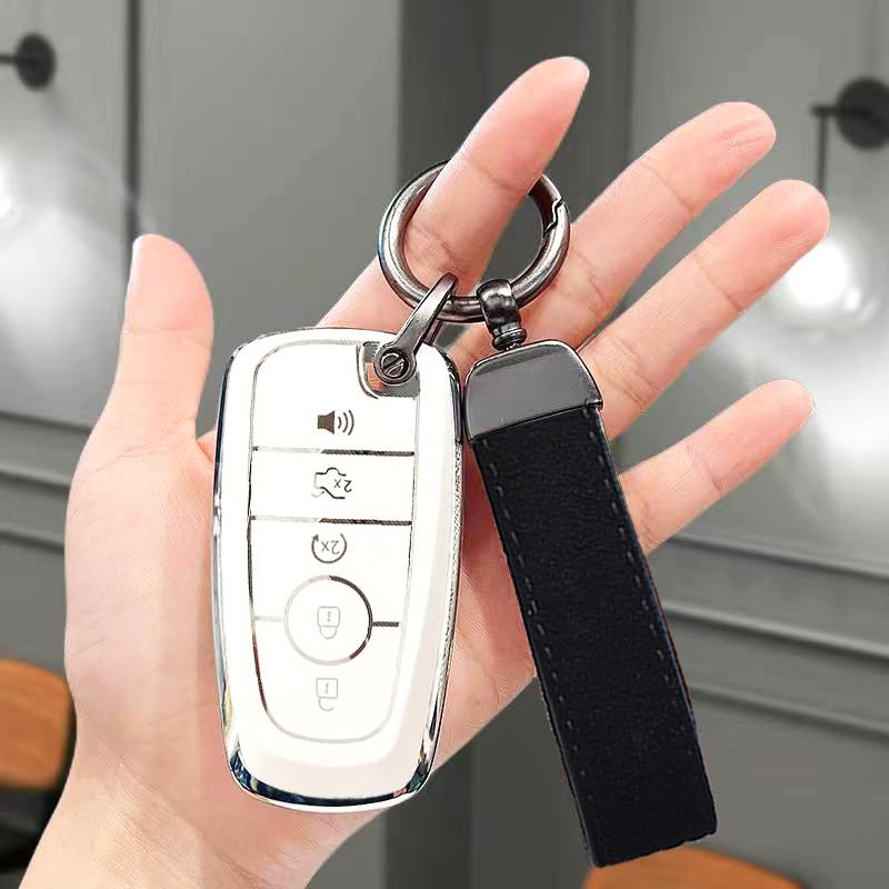 For Ford Edge Explorer Mustang Fusion Raptor F250 F350 F450 F550 Car Key Shell Fob Cover Smart Remote Accessories Keychain