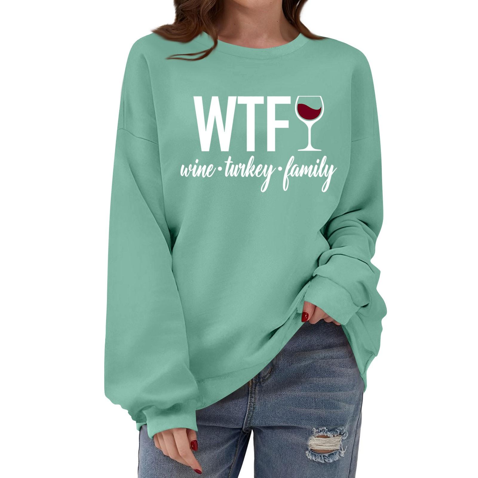 

Женская толстовка с круглым вырезом и длинными рукавами, с принтом ко Дню благодарения XL