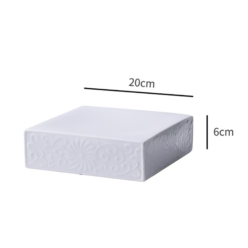 Creative Square Ceramic Dinner Dishes Steak Plates Household Relief Pattern Tableware Dessert Dish Hotel Restaurant Pasta Plates
