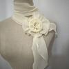 Elegant Silk Rose Scarf Soft Women’s Neck Scarf Simple Long Floral Scarf  Party Wear
