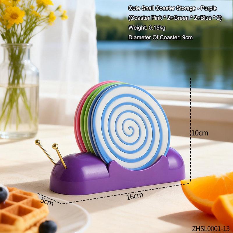

Cute Donut Heat Insulation Mat Creative Snail Coaster Rack Ornament Home Living Room Tea Table Dining Room Desktop Decor Gift