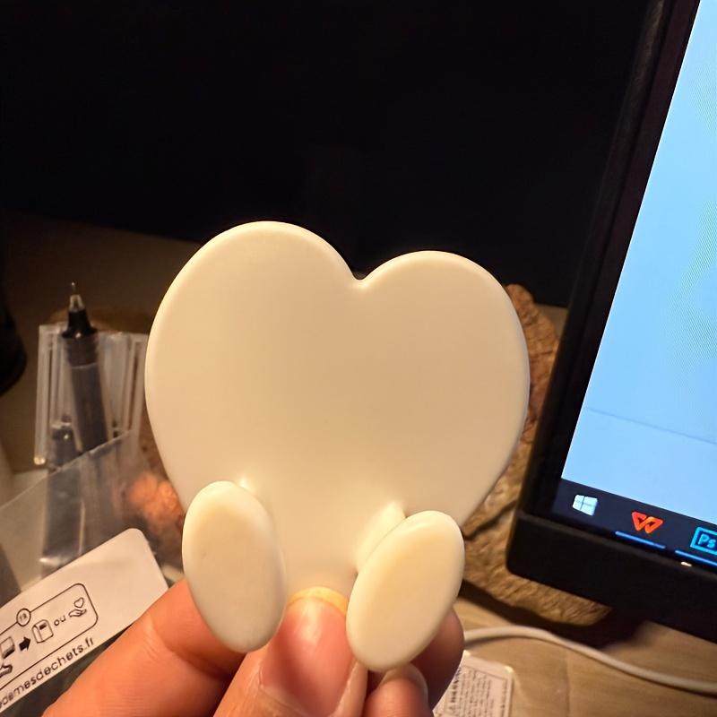 2pcs Heart-Shaped Adhesive Wall Hooks In White - Strong, Waterproof, Easy To Install - Ideal for Keys, Towels, Bathroom Supplies & Cable Management