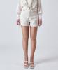 SALON DE SEOUL High-Waisted A-Line Denim Shorts W - Ivory