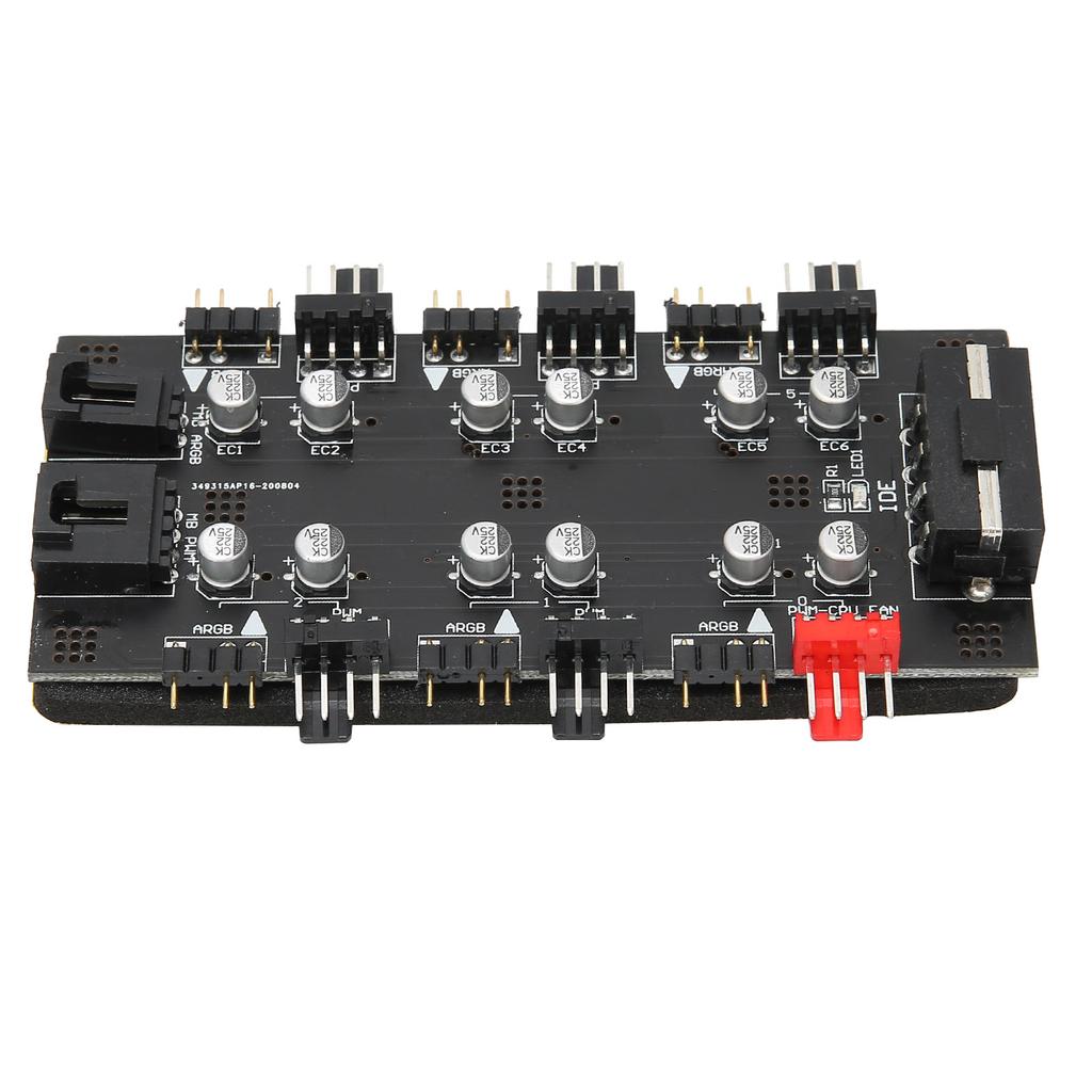 6 Way Splitter Hub 4PIN PWM Speed Regulation 3PIN ARGB Light Control Expansion BoardIDE Interface