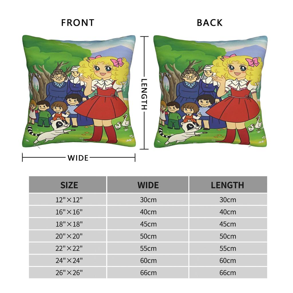 Anime Manga Candy Candy Pillow Case Custom Pillow Cover For Living Room Bed Chair Retro Trendy Pillowcases