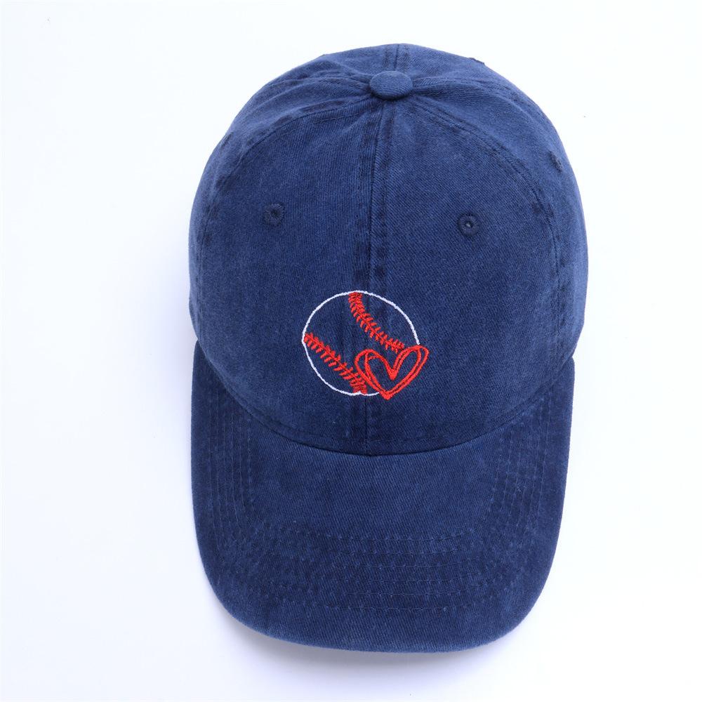 Street Style Washed Baseball Cap American Retro Letter Embroidery Soft-Top Caps, Outdoor Dad Hat